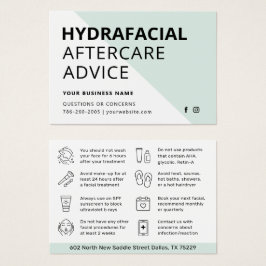 Eventuellt Färg HydraFace Aftercare Instruktionsko Visitkort