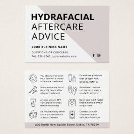 Eventuellt Färg HydraFace Aftercare Instruktionsko Visitkort