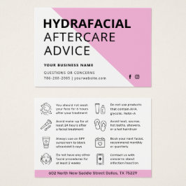 Eventuellt Färg HydraFace Aftercare Instruktionsko Visitkort