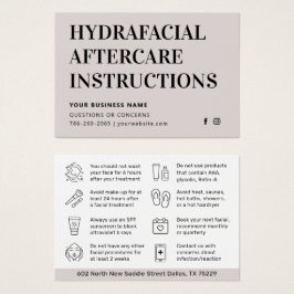 Eventuellt Färg HydraFace Aftercare-kort Visitkort