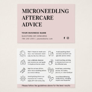 Eventuellt Färg Microneeding Aftercare-instruktion Visitkort