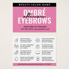 Eventuellt Färg Ombre Pulver Brows Eftervårdskort Visitkort
