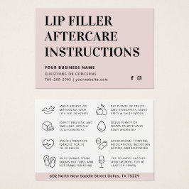 Eventuellt Färg Rosa Lip Filler Botox-efterbehandl Visitkort