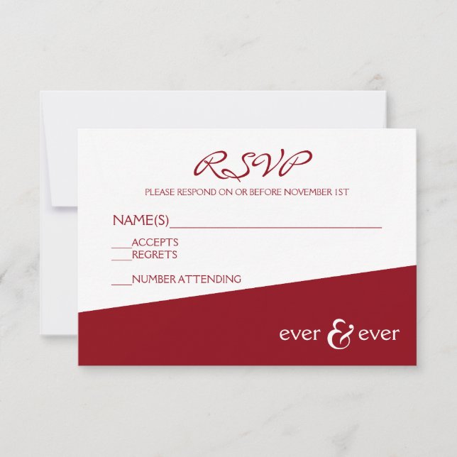 Ever & Ever Burgundervinkel - RSVP-kort OSA Kort (Framsida)