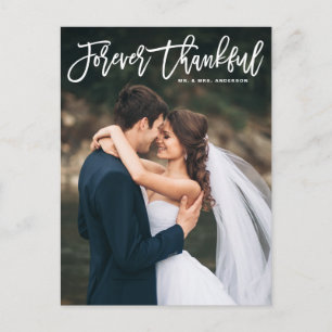 Ever Thankful Lettering Bröllop Tack Vykort