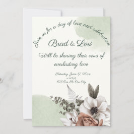 Everbestående Kärlek Blommigt Sage Inbjudningar