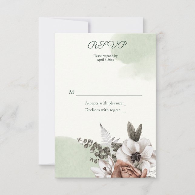 Everbestående Kärlek Blommigt Sage OSA Kort (Framsida)