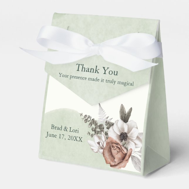 Everbestående Kärlek Blommigt Sage Presentaskar (Framsidan Sidan)