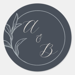 Everbestående Kärlek | Deep Blue | Bröllopsinbjuda Runt Klistermärke