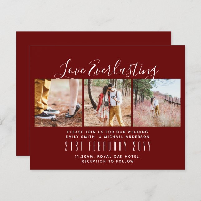 Everbestående Kärlek PHOTO COLLAGE Bröllop Event I (Fram/baksida)