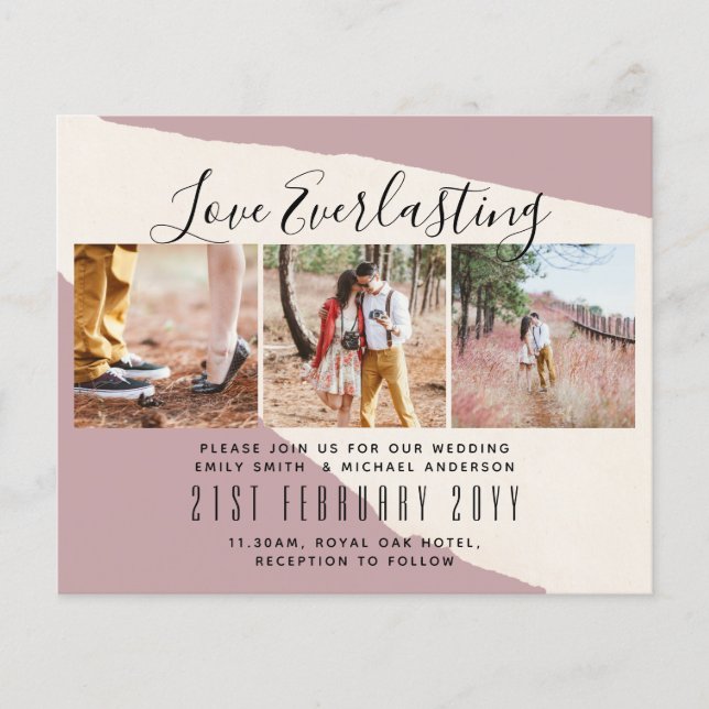 Everbestående Kärlek PHOTO COLLAGE Bröllop Event I Flygblad (Framsidan)