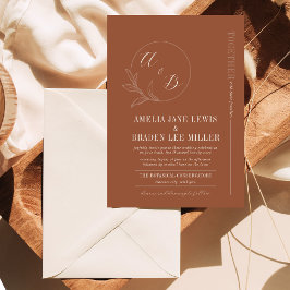 Everbestående Kärlek | Terracotta | Bröllopsinbjud Inbjudningar