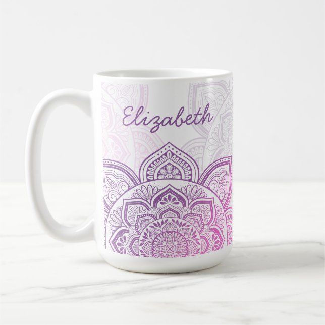 Everbloom Mandala 15 oz. Personalized Mug Kaffemugg (Vänster)