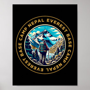 Everest Base Camp Nepal Berg Everest Utsikt Hiki Poster