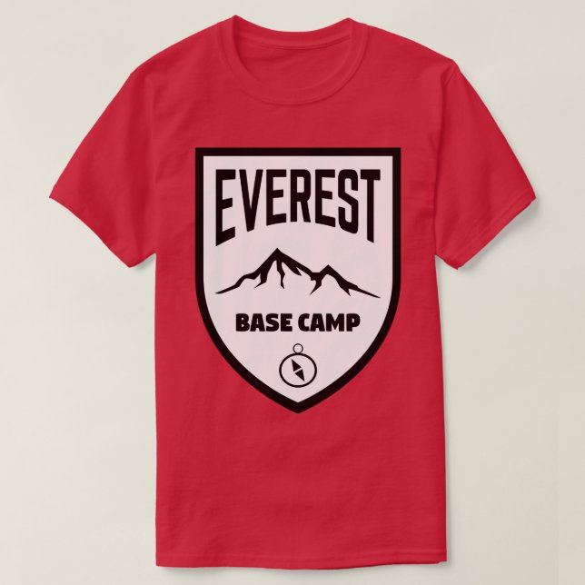 Everest Base Camp Shield Black and White Classic T Shirt (Design framsida)