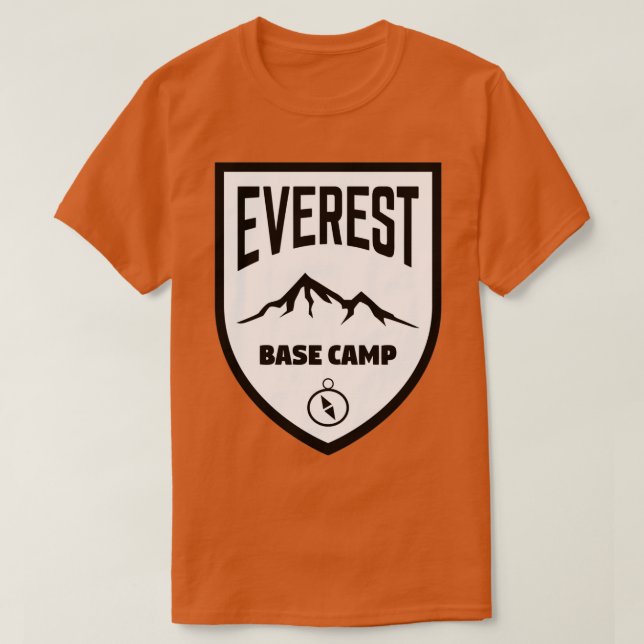 Everest Base Camp Shield Black and White T Shirt (Design framsida)