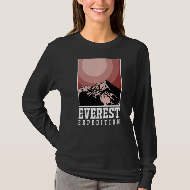 Everest Expeditions Mountain Exploration Äventyr T Shirt (Framsida)