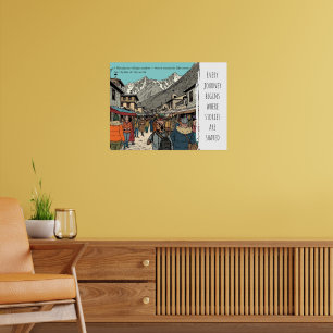 Everest Himalayan Village Market Resa Konst Poster