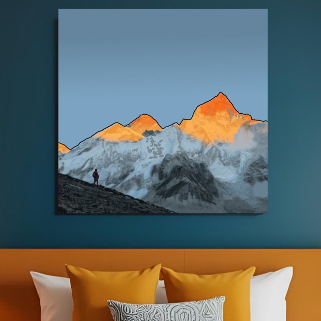 Everest Sunrise Kala Patthar Motivational Artwork Canvastryck (Skapare uppladdad)