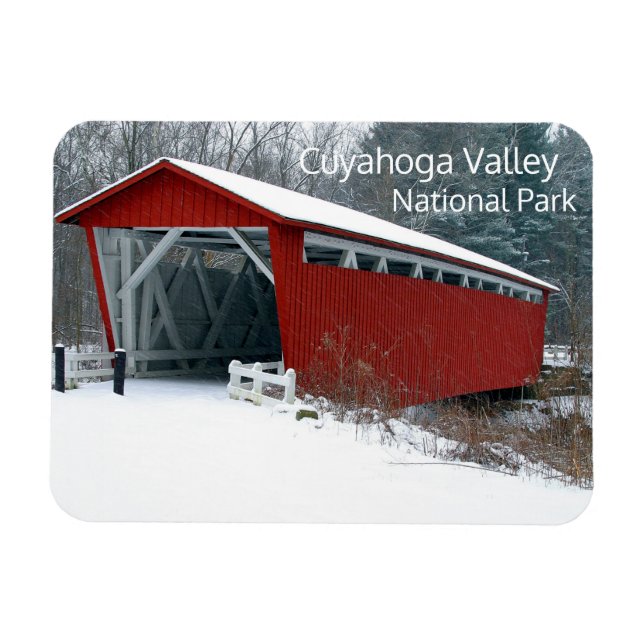 Everett Covered Bridge, Cuyahoga Valley NP Magnet (Horisontell)