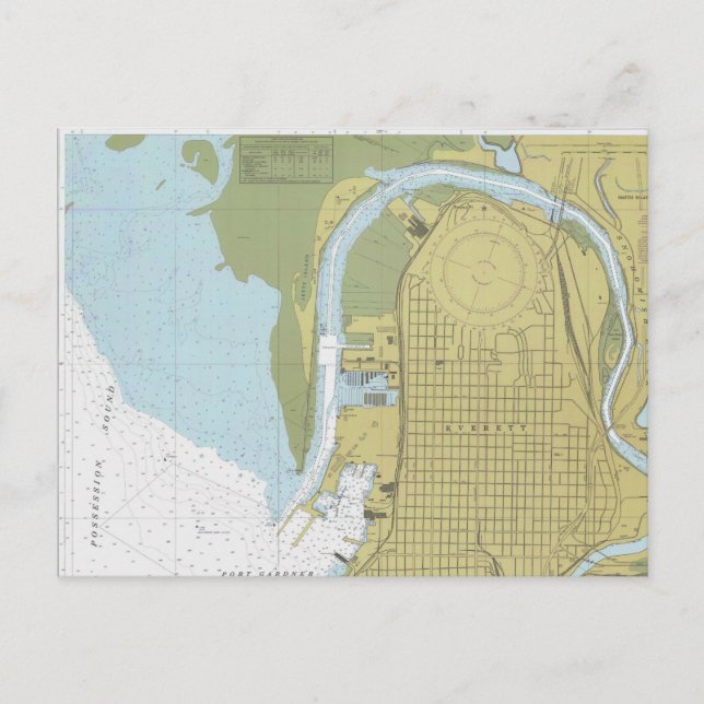 Everett Harbour Washington Puget Ljud vykort (Framsida)