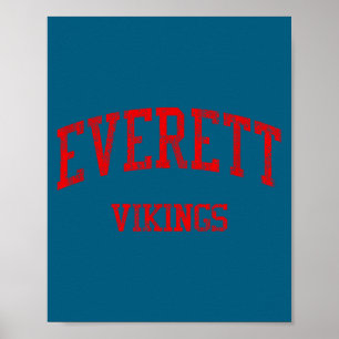 Everett high school hs Lansing mi vintage sport Poster