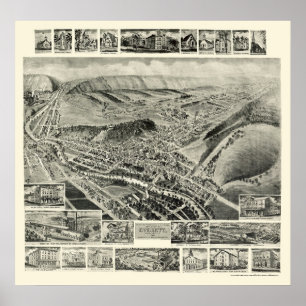 Everett, PA Panoramic Karta - 1905 Poster