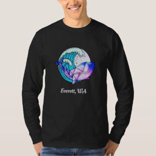 Everett Wa Japanskt färgämne Geometric Orca Killer T Shirt