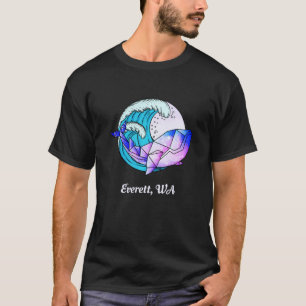 Everett Wa Japanskt färgämne Geometric Orca Killer T Shirt