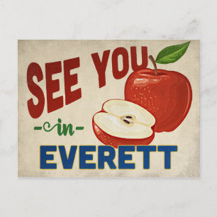 Everett Washington Apple - Vintage resor Vykort