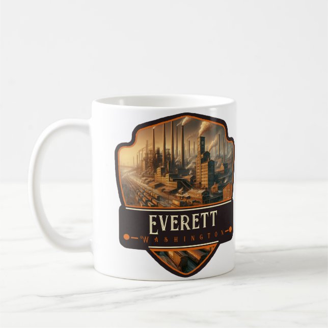 Everett, Washington| Årgångs- Kaffemugg (Vänster)