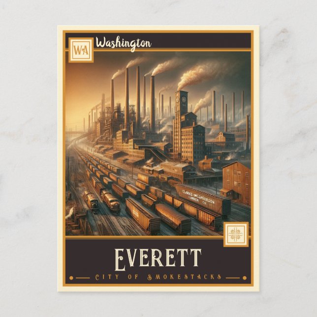 Everett, Washington| Vintage Vykort (Framsida)