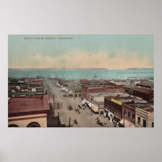 Everett, WAView of Hewitt Ave.Everett, WA Poster (Framsidan)