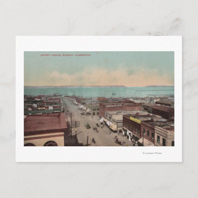 Everett, WAView of Hewitt Ave.Everett, WA Vykort (Framsida)