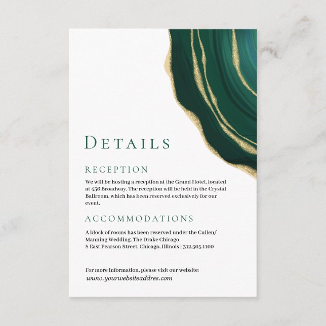 Everglade grönt agate gemstone tilläggskort (Framsida)