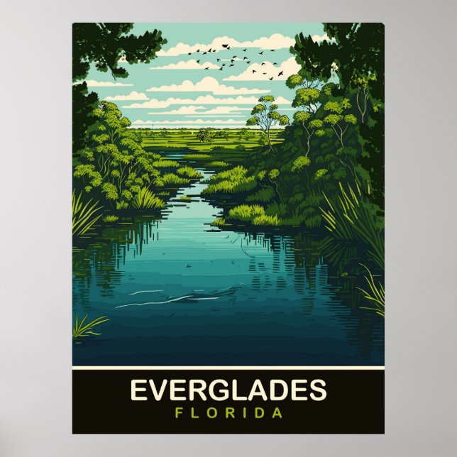 Everglades, Florida, Travel Poster (Framsidan)