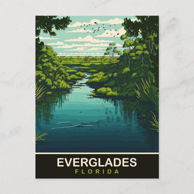 Everglades, Florida, Travel Vykort (Framsida)