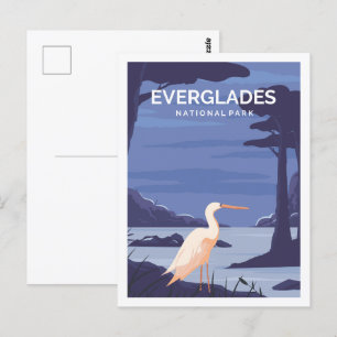 Everglades Florida USA Resa Plats Illustration Vykort
