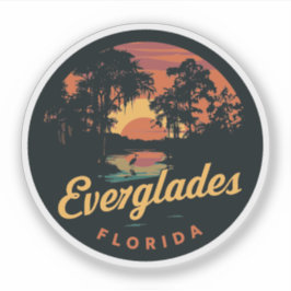 Everglades Florida Vintage Sunset Klistermärken