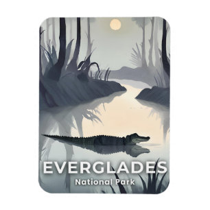 Everglades National Park Akvarell Alligator Magnet