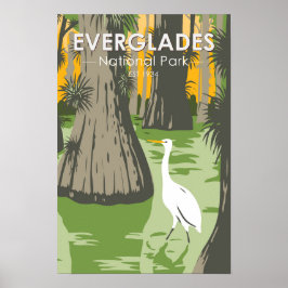 Everglades National Park Florida Egret Vintage på Poster