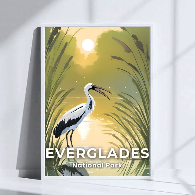 Everglades National Park | Vattenfärg Stork Poster (Skapare uppladdad)