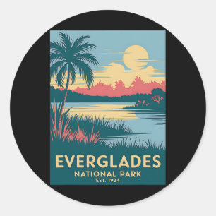 Everglades National Park Vintage Camping Vandring Runt Klistermärke