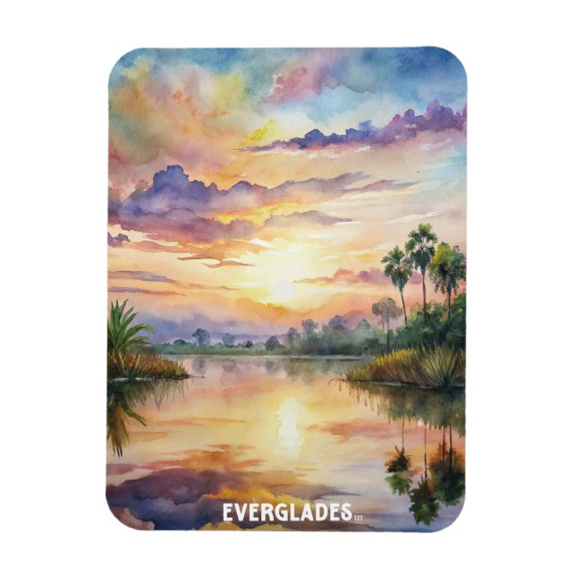 Everglades National Park Watercolor Painting Magnet (Vertikal)