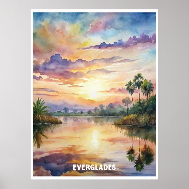 Everglades National Park Watercolor Painting Poster (Framsidan)