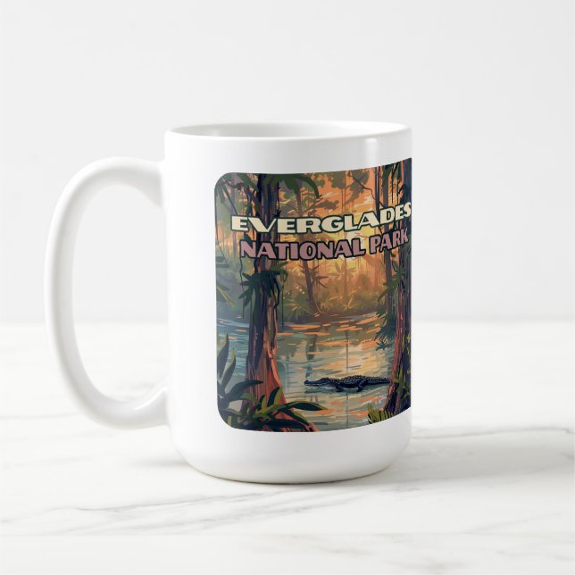 Everglades nationalpark Alligator Swamp Florida Kaffemugg (Vänster)