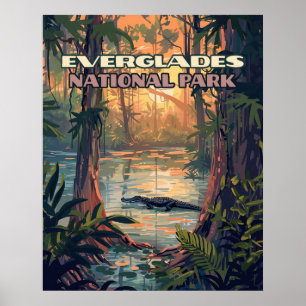Everglades nationalpark Alligator Swamp Florida Poster