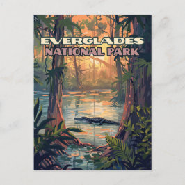 Everglades nationalpark Alligator Swamp Florida Vykort