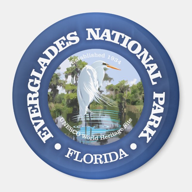 Everglades nationalpark (egret) magnet (Framsidan)