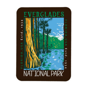 Everglades nationalpark Florida Distress Retro Magnet